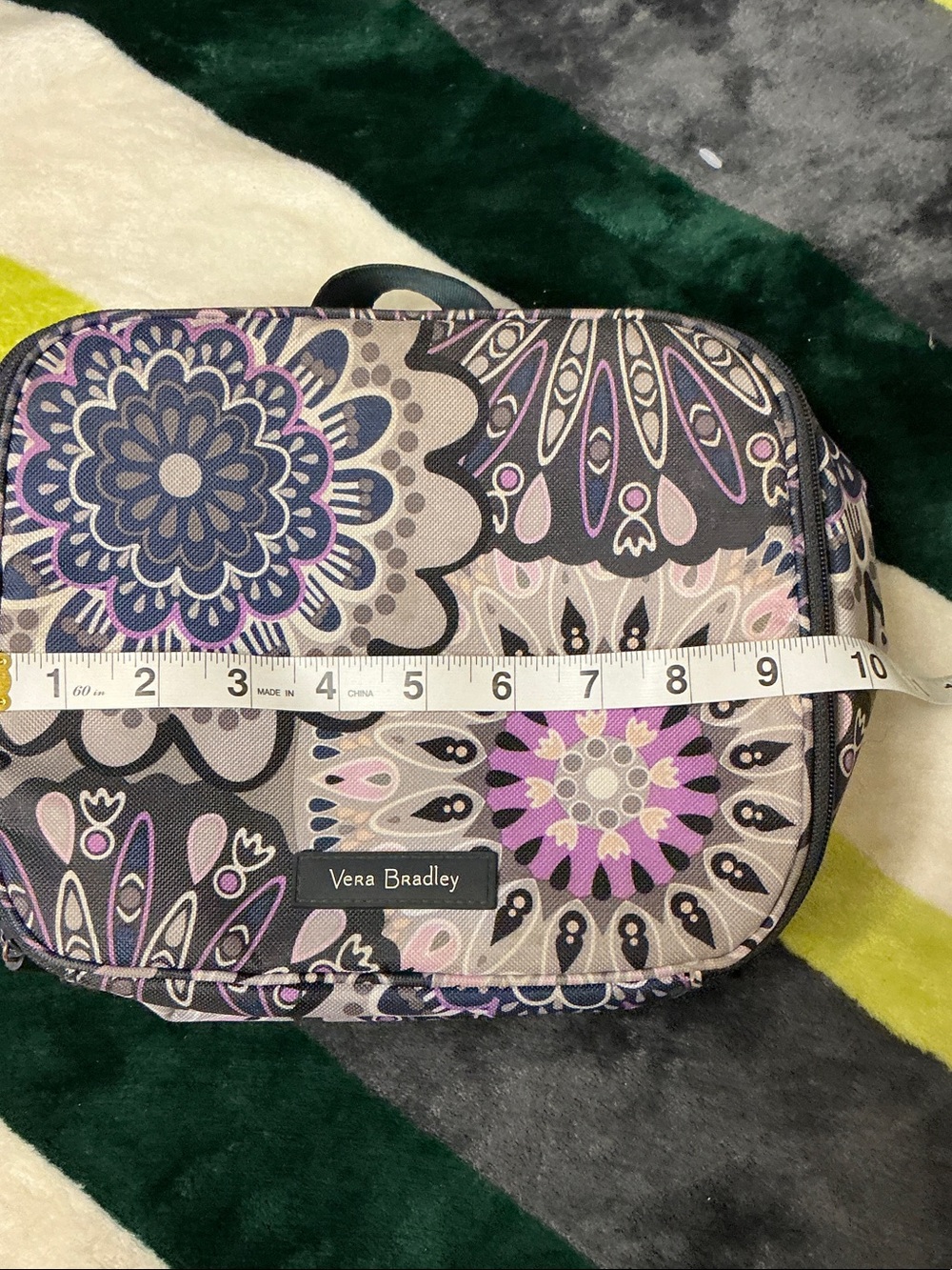 Vera Bradley Quilted Paisley Backpack and Cosmetic Case in Purple and Cream - Picture 12 of 16